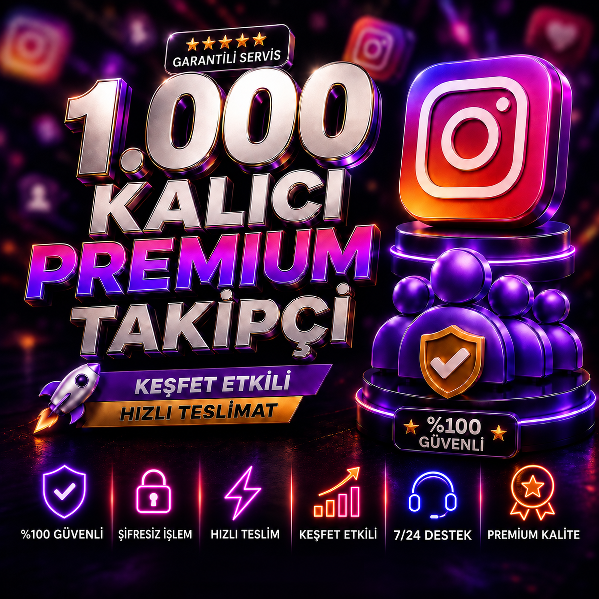 1.000+ Garantili Premium Takipçi