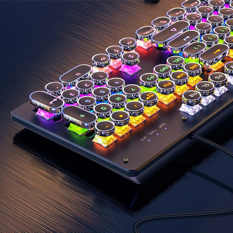 Retro Punk Mechanical Gaming Keyboard Rgb Backlit