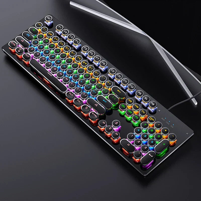 Retro Punk Mechanical Gaming Keyboard Rgb Backlit